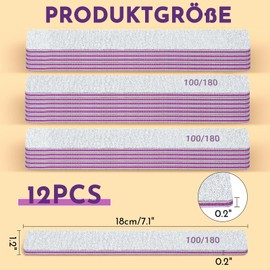 Nagelfeilen Doppelseitige,12 Stück Professionelle Nagelfeile 100/180 Grit Doppelseitige Einweg Nagelfeile Nagelfeilen Einweg für Nägel Friseursalon DIY Nail Art Haustiere
