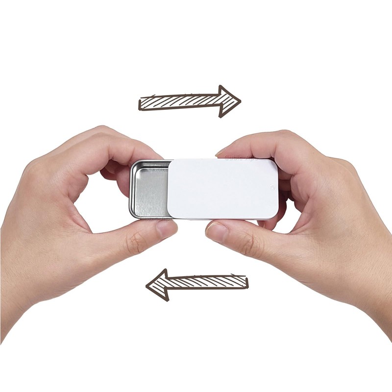 Cubic Ape Slide Top Tin Containers for Lip Balm, Solid