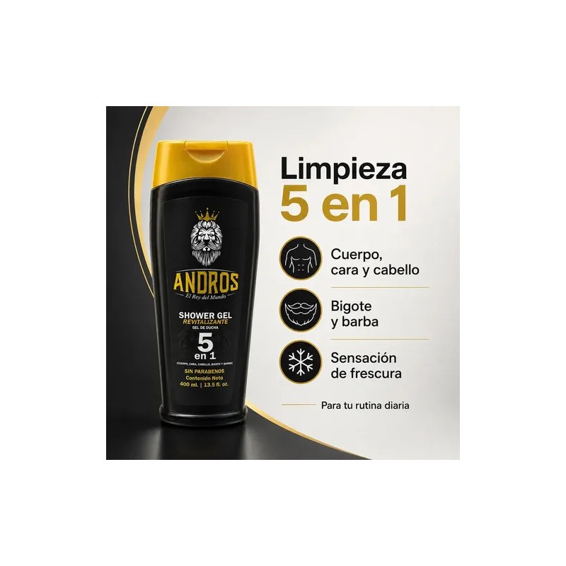 Gel De Ducha Andros 400ml Jabón Líquido Para Hombres Cuerpo