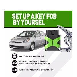 AUTO KEY MAX Car Key Fob Programmer Kit fits 2004-2009 Toyota Prius with SILVER LOGO MOZB31EG