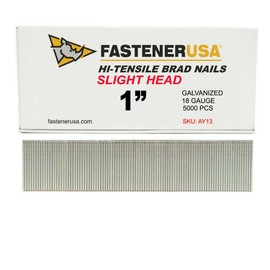 1" SLIGHT HEAD BRAD NAILS 18GA GALV 5,000ct | AY13