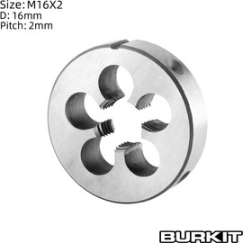 Burkit M16 - Troquel de rosca redondo, M16 x 2.0, para mano derecha
