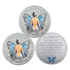 3Pcs Butterfly Sobriety Coin - Inspirational Sober Chip AA Medallion - Addiction Recovery Coin for Women - Alcoholics Anonymous Sobriety Gifts