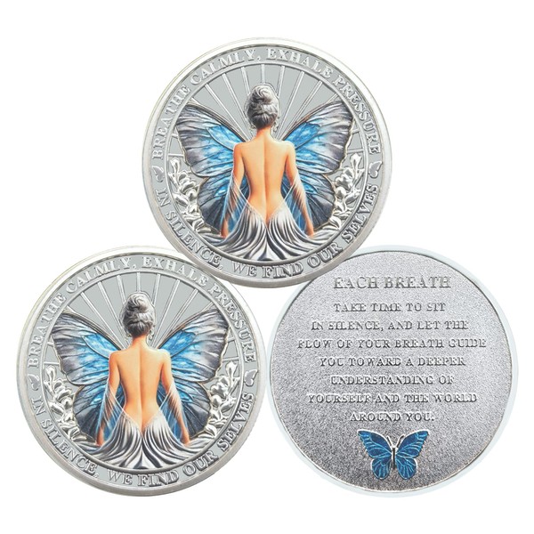 3Pcs Butterfly Sobriety Coin - Inspirational Sober Chip AA Medallion
