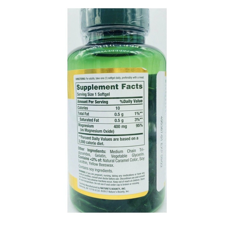 Nature’s Bounty Nature's Bounty Magnesium 400 mg Softgel 75.