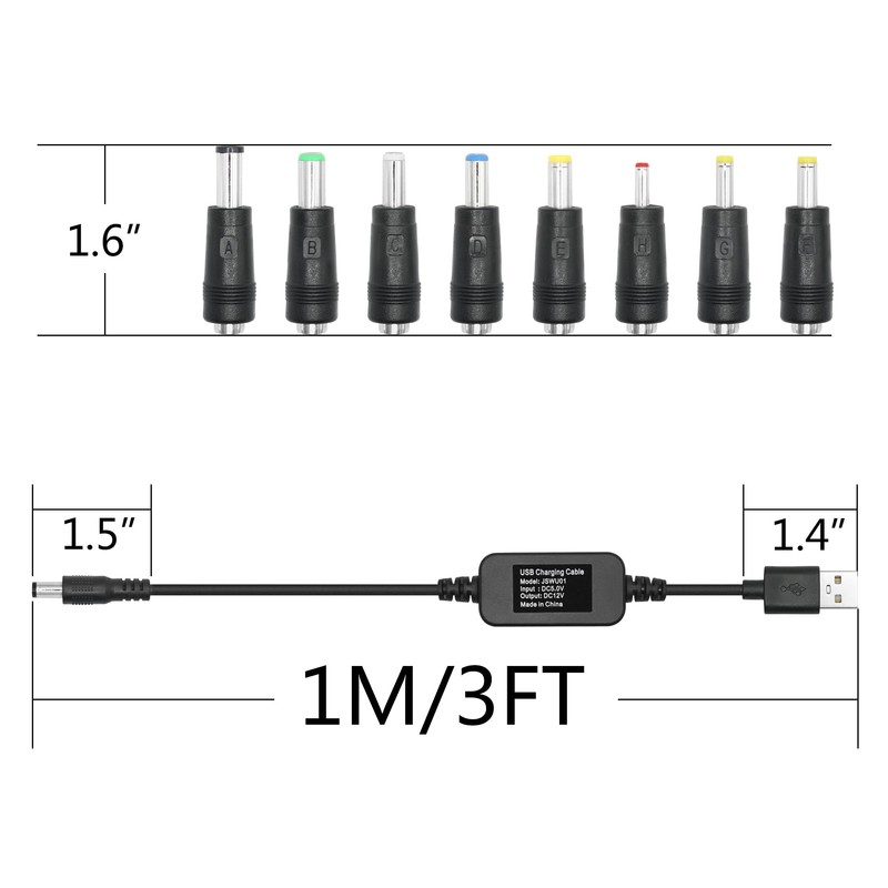 Aurorapath USB to DC Boost Converter Cable, USB 5V to
