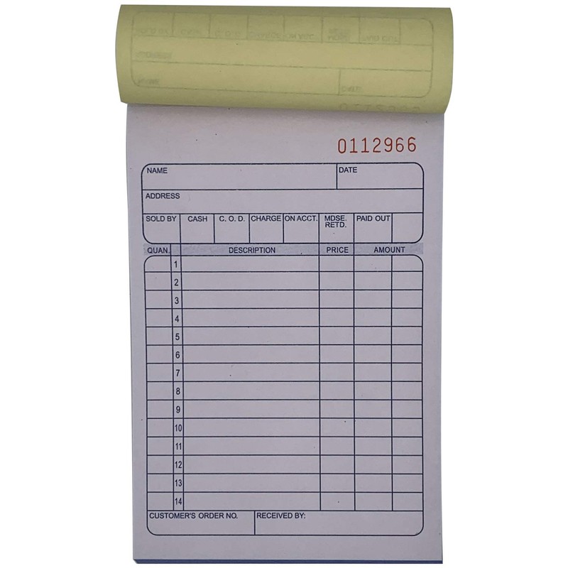 10 Pack Large Sales Order Book Receipt Invoice Duplicate Carbonless