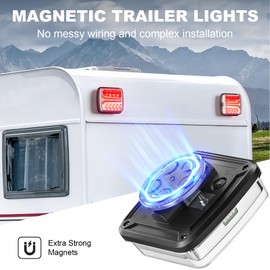 Airand Wireless Trailer Lights Magnetic, Rechargeable Wireless Trailer Lights Kit, IP65 Waterproof 100 FT Synchronized Signal Tow Light for Trucks, Camper, RV, Boat, Caravan