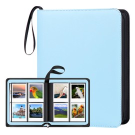 256 Pocket Large Square Photo Album for Polaroid i-Type, 600, and SX-70 instant photos(6368) (Blue)