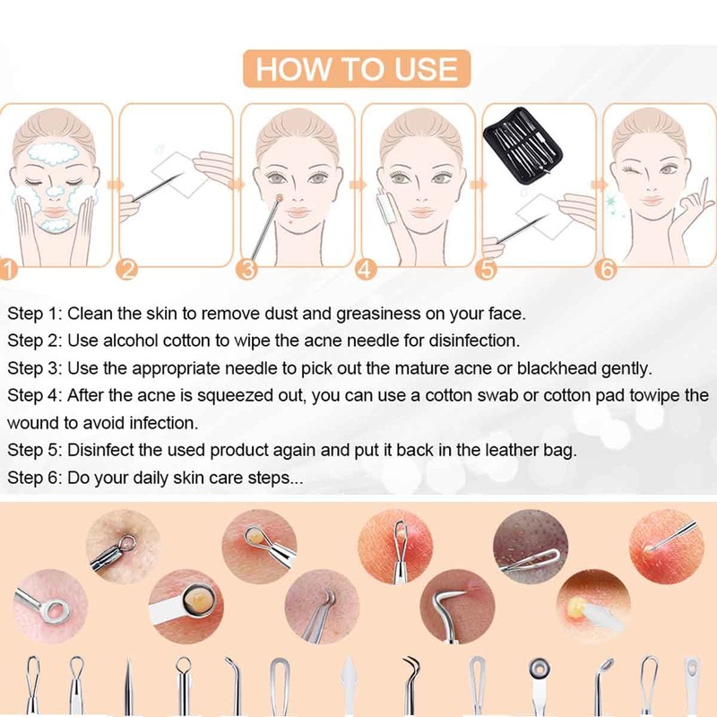 Professional Blackhead and Blemish Remover - Pimple Comedone Removal 2-In-1