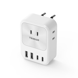 For overseas travel, c type conversion plug, TESSN overseas outlet, power conversion plug, EU compatible, Korea, Thailand, Germany, Italy, France and other European countries, converter, convenient