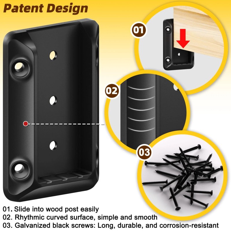 toscoco 20pcs Deck Railing Bracket Connectors for 2"x4" (Actually 1.5"x3.5")