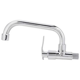 G1/2 Inch Wall Mounted Single Cold Water Tap for Home Kitchen, silver, Modern