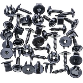 Rexka 20 Sets M5 x 20mm Fender Liner Bumper Cover Rocker Molding Screw Nylon Nut Kit for Hyundai Kia 12493-05207-E 86848-22000 - License Molding Wheelhouse Liner Mud Guard Tail Light License Bracket