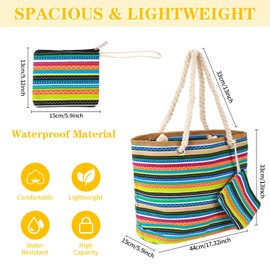 Large Beach Bag, Summer Beach Bags for Women, Tote Bag with Zip and Pockets, Large Capacity Casual Shopping Bag Handbags for Women Ladies Girls for Beach School Work Shopping Travel (C)