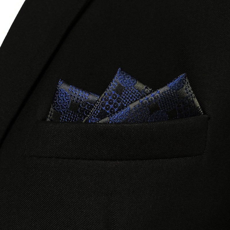 [S&W SHLAX & WING] Men's Tie Set Black Dark Blue