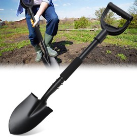 Shovel, Garden Shovel for Digging, 31 inch Small Shovels Heavy Duty Portable Mini Spade with Curved D-Handle for Gardening, Digging, Camping, Car, Kids Sand Beach Shovels | DIOVPLX