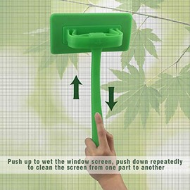 MyLifeUNIT - Limpiador de visualización de malla, herramienta de lavado de cepillo para polvo de limpieza de visualización desmontable para ventanas, limpiador de visualización de ventanas con doble