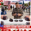 Wavwavw 60 Pcs Bulk Veterans Bracelets Gift Patriotic Party Favors