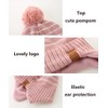 Gorro de invierno para niñas con orejeras de punto grueso