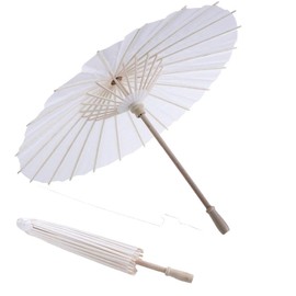 2Pcs White Paper Umbrella Oil Paper Parasol DIY Painting Handmade Decorative Umbrella Wedding Party Decor Photo Prop(20cm/7.87in)