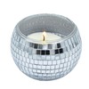 Disco Ball Silver Votive Candle Holder Jar Thick Acrylic Mirrored