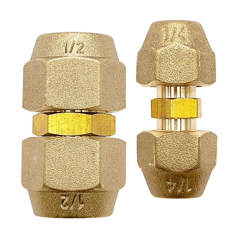 A Pair of 1/4" and 1/2" Copper Pipe Extension Joint