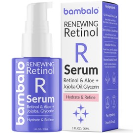 Bambalo Retinol Face Serum With Witch Hazel, Jojoba Oil, Aloe Vera, Propolis, Vitamin E & Botanical Extracts - Smooth Texture & Hydrate Skin - 1 FL OZ / 30ML