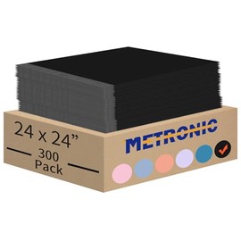METRONIC Large Poly Mailers 24x24" 300PC Black, Strong Adhensive Shipping Bags for Clothing, Waterproof Packaging Bags, Bulk Shipping Envelopes for Small Business, Mailers Poly Bags Mailing Envelope