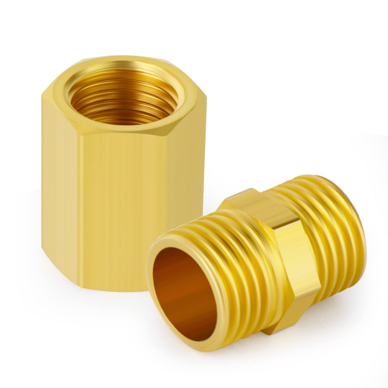 ERGAOBOY 1/2" x 1/2" BSP Brass Pipe Fitting, Hexagonal Nipple