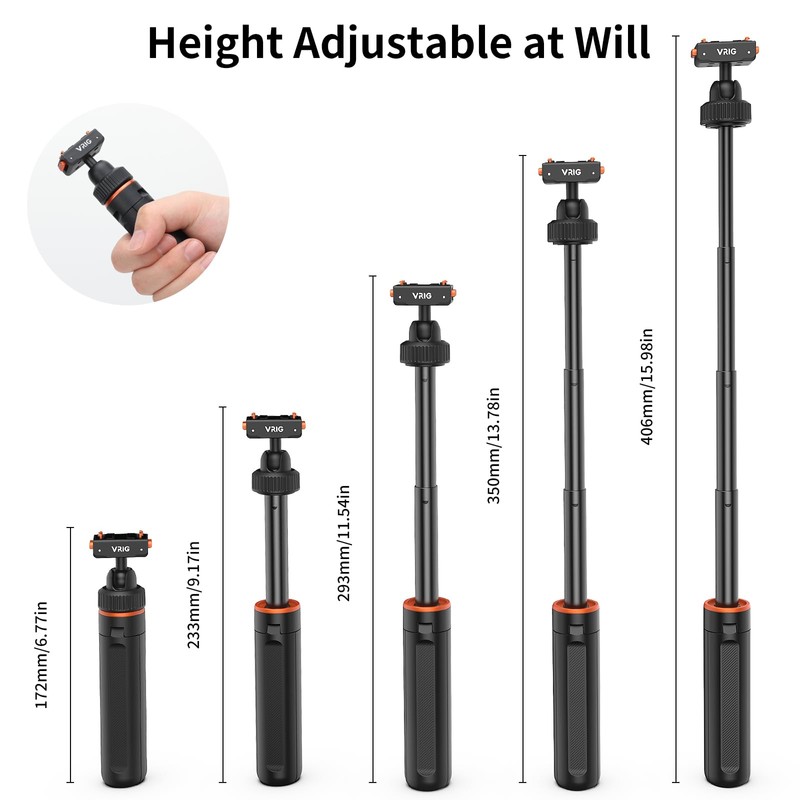 VRIG 15.9" X5 Extended Mini Camera Tripod for Insta360 Ace
