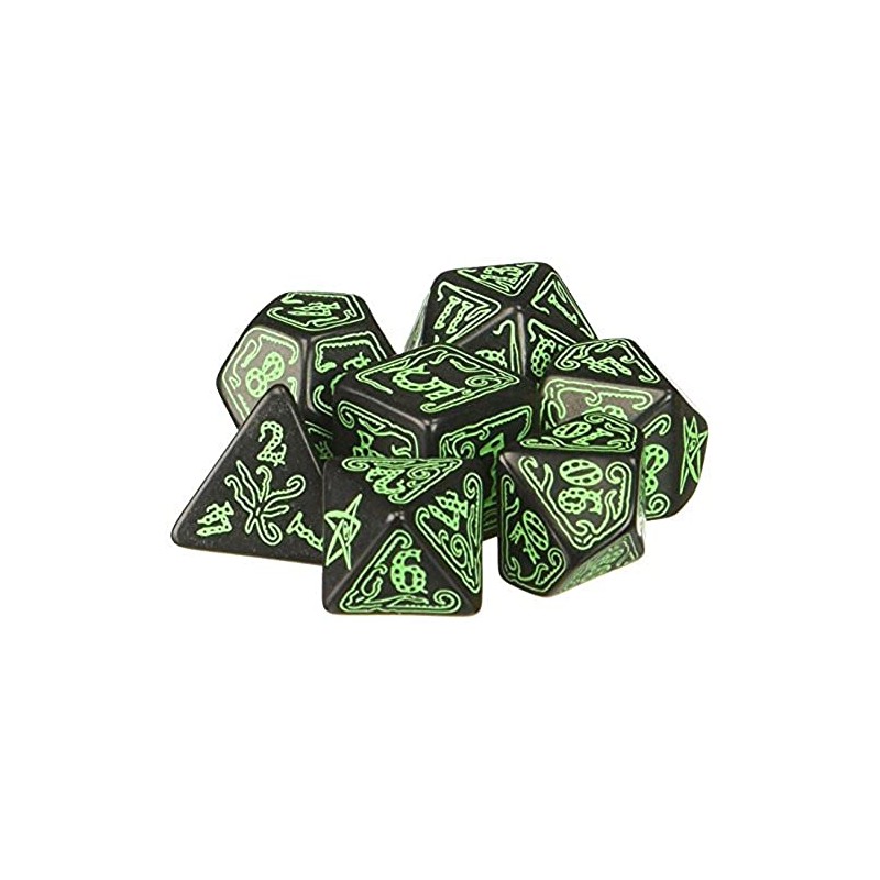 Q-Workshop Call of Cthulhu: Black and Green Dice, Set of