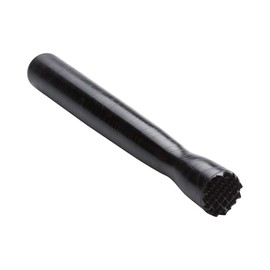 Bar Lux 8.3 Inch x 1 Inch Cocktail Muddler, 1 Tenderizer Bartender Muddler - Grooved, Durable, Black Plastic Muddler For Drinks, For Mashing Or Mixing, For Cocktails - Restaurantware