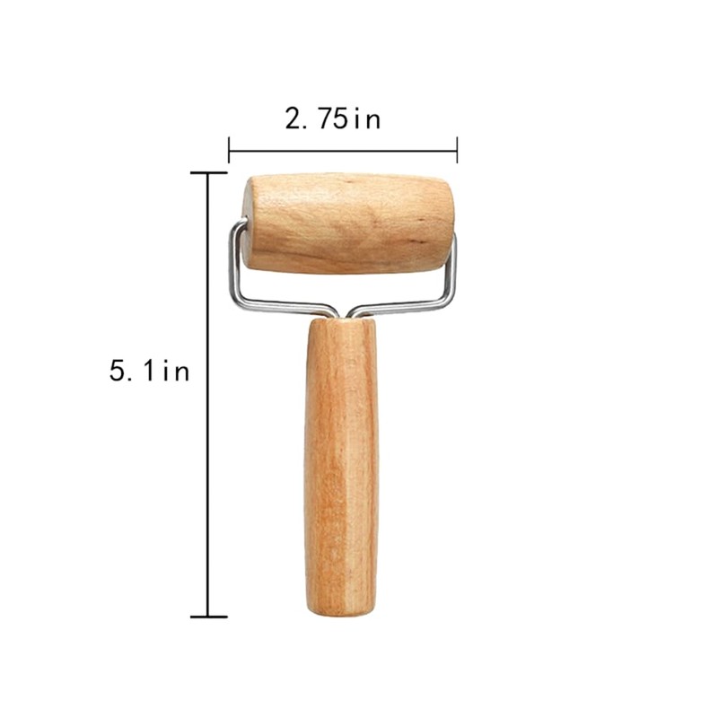 WELANGBN Small Rolling Pin, Wooden Dough Roller, Non-Stick Pizza Roller,