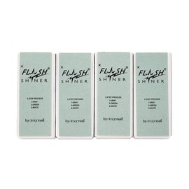 Flash Shiner® Block – 3-Way Nail Buffer – Pack of 4 – Professional Nail Buffer for Natural Shine – Smooths, Conditions & Polishes – Manicure Tool for 