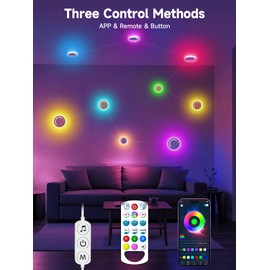 Tyute RGB DIY Smart Wall Light, LED Constellation Light, Wall sconces Led Strip Lights, Smart Lamp with App & Remote Control, Music Sync, Colorful Lighting Panels for Home Decor/Gaming/Party