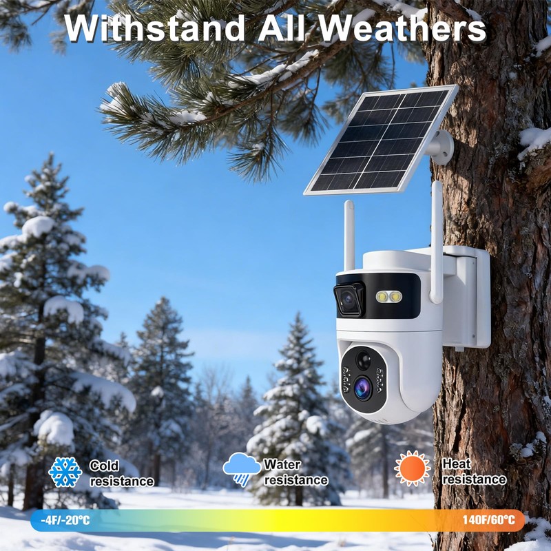 SLAKOZYT 4G LTE Cellular Security Camera Dual Lens Outdoor,No WiFi