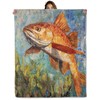 Underwater Redfish Blanket 50X60 in, Flannel Throw Blankets for Travel