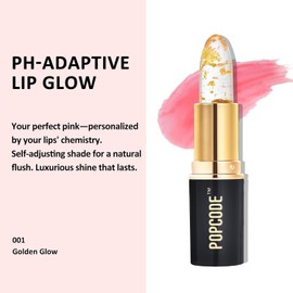Labial Que Cambia De Color Con Copos De Oro De 24 Quilates: Bálsamo Labial Hidratante Y De Larga Duración Con Ph Neutro. Hidrata Y Nutre Los Labios Con Un Tono Rosa Translúcido Y Un Brillo