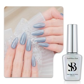 Sun&Beam Nails One-Step Gel Nail 3 in 1 Magnetic Gel, 0.4 fl oz (12 ml) | Integrated Base & Top, UV Light Compatible, Easy Off, High Color Growth & Lasting (#529, Sky Blue Cloud)