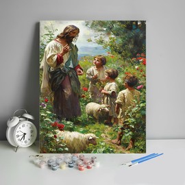 HULDFRDA Jesus Paint by Numbers Kit for Adults, Adult Paint by Number Kits On Canvas, DIY Oil Number Painting Without Frame, Adult Paint by Number Jesus Home Wall Decor - 16 x20 Inch