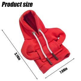 BELOMI Car Gear Shift Cover, Fashionable Hoodie Automotive Gear Shift Knob Protector, Mini Sweater Shirt Gear Shift Knob Cover, Universal Car Decor Accessories (Red)