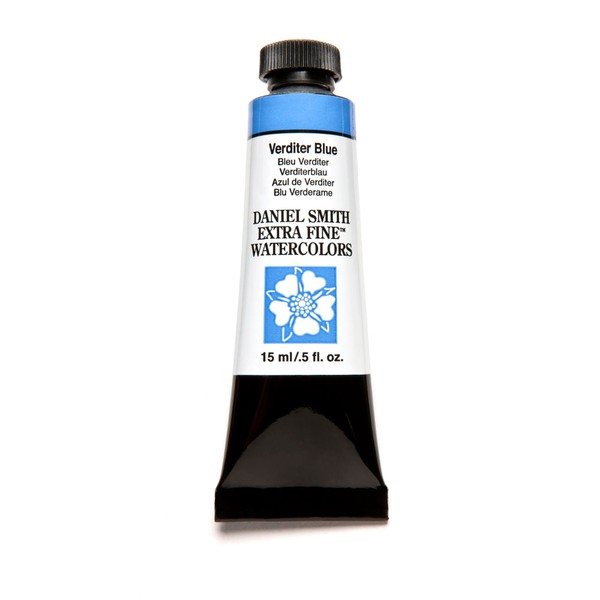 Daniel Smith Extra Fine Watercolor 15ml Paint Tube, Verditer Blue