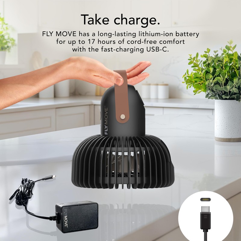 Vornado FLY MOVE Rechargeable Fan Handheld, Up to 17 Hour