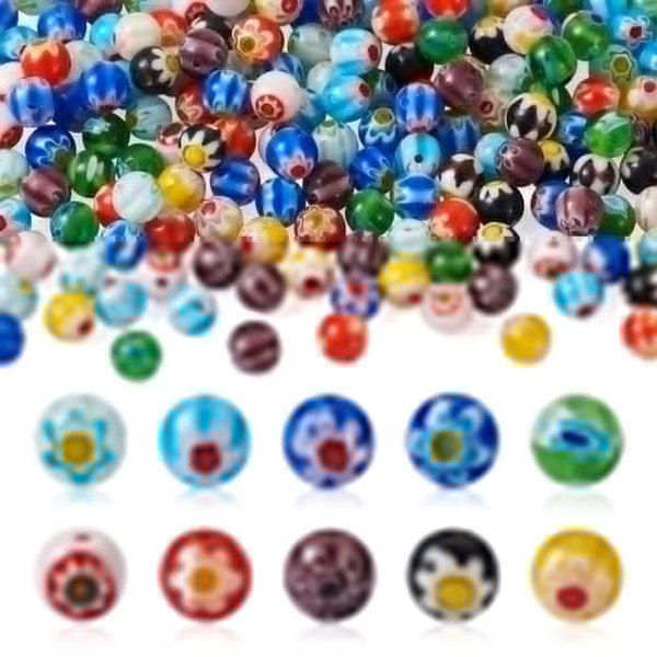 KISSITTY 55pcs/Box Lampwork Glass Beads Mixed Christmas Theme Snowman Christmas