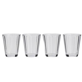 Flamefield Crystal Line Short Tumblers - Set of 250ml Polycarbonate Tumblers, Classic Crystal Brilliance with Modern Durability, Shatterproof and Dishwasher Safe