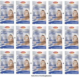Schaebens Eyes & Lips Mask - With jojoba, Q10, panthenol - for 60 Applications (Pack of 15 x 4 units. 1.5 ml per unit) - for all skin types