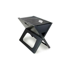 PICNIC TIME X-Grill Portable Grill, Camping Charcoal BBQ for Tailgating, (Black)