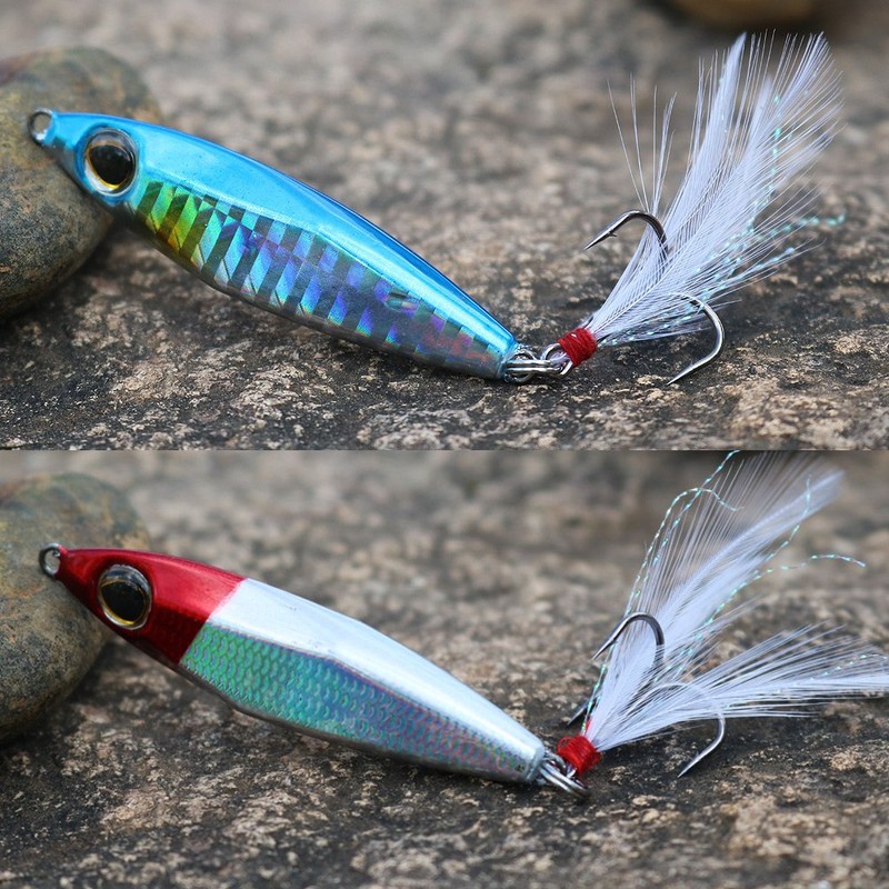 Sougayilang Jigs Fishing Lures Sinking Metal Spoons Micro Jigging Bait