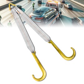 FITHOIST Tow Straps V Bridle w/ 15'' J Hooks | 3" x 24'' Recovery V Strap for Car Hauler, Wrecker Rollback | 5400 lbs Working Load | Heavy Duty Tow Straps with Hooks for Towing and Recovery